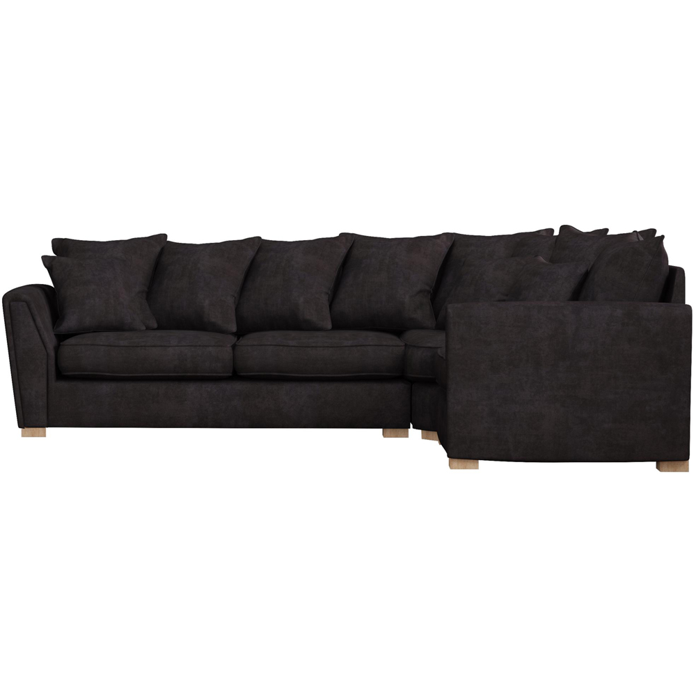 Wendleberry 3 Seater Ebony Plush Velvet Scatter Back Right Hand Corner Sofa Image 3