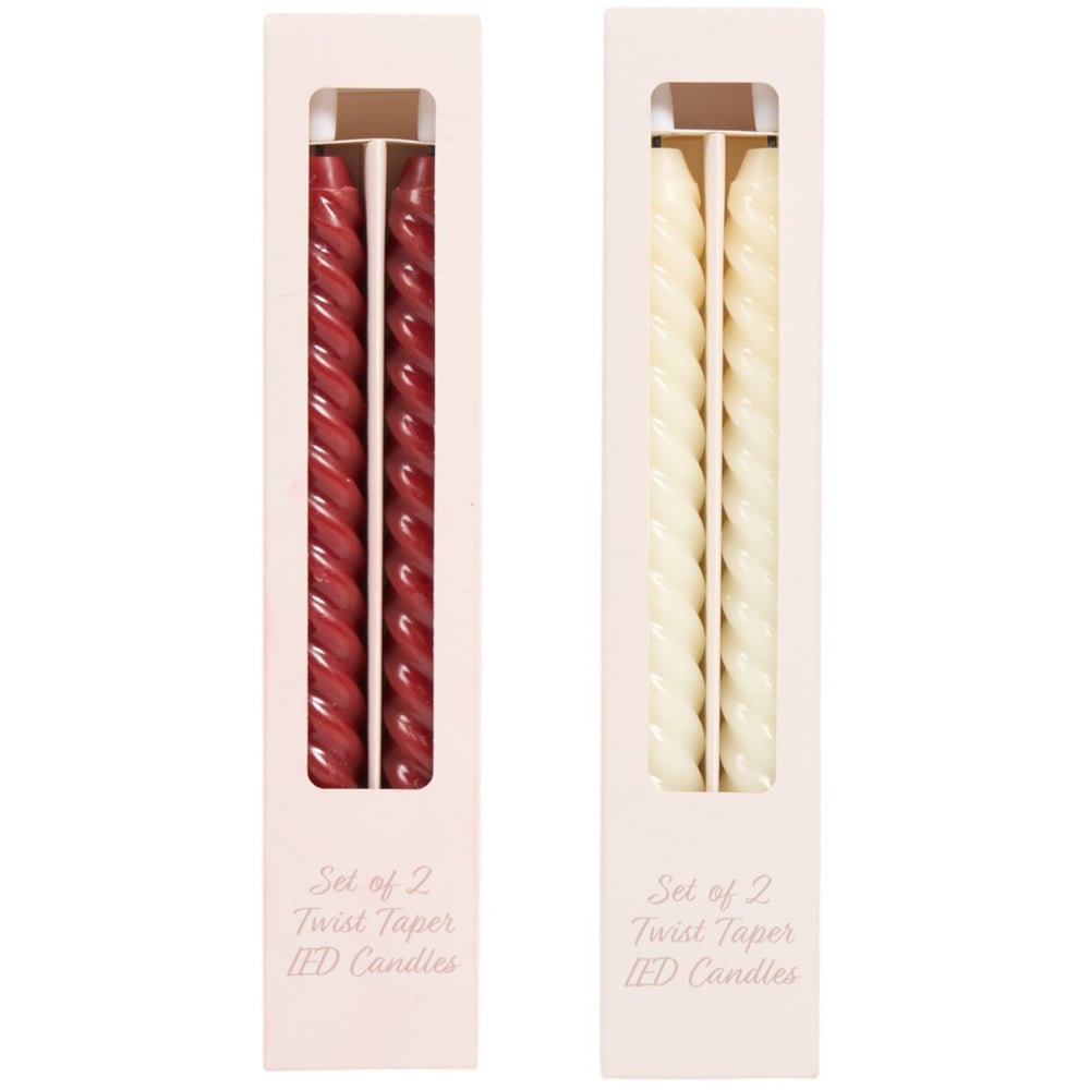 Pack of 2 Twist Taper LED Candles Image 2