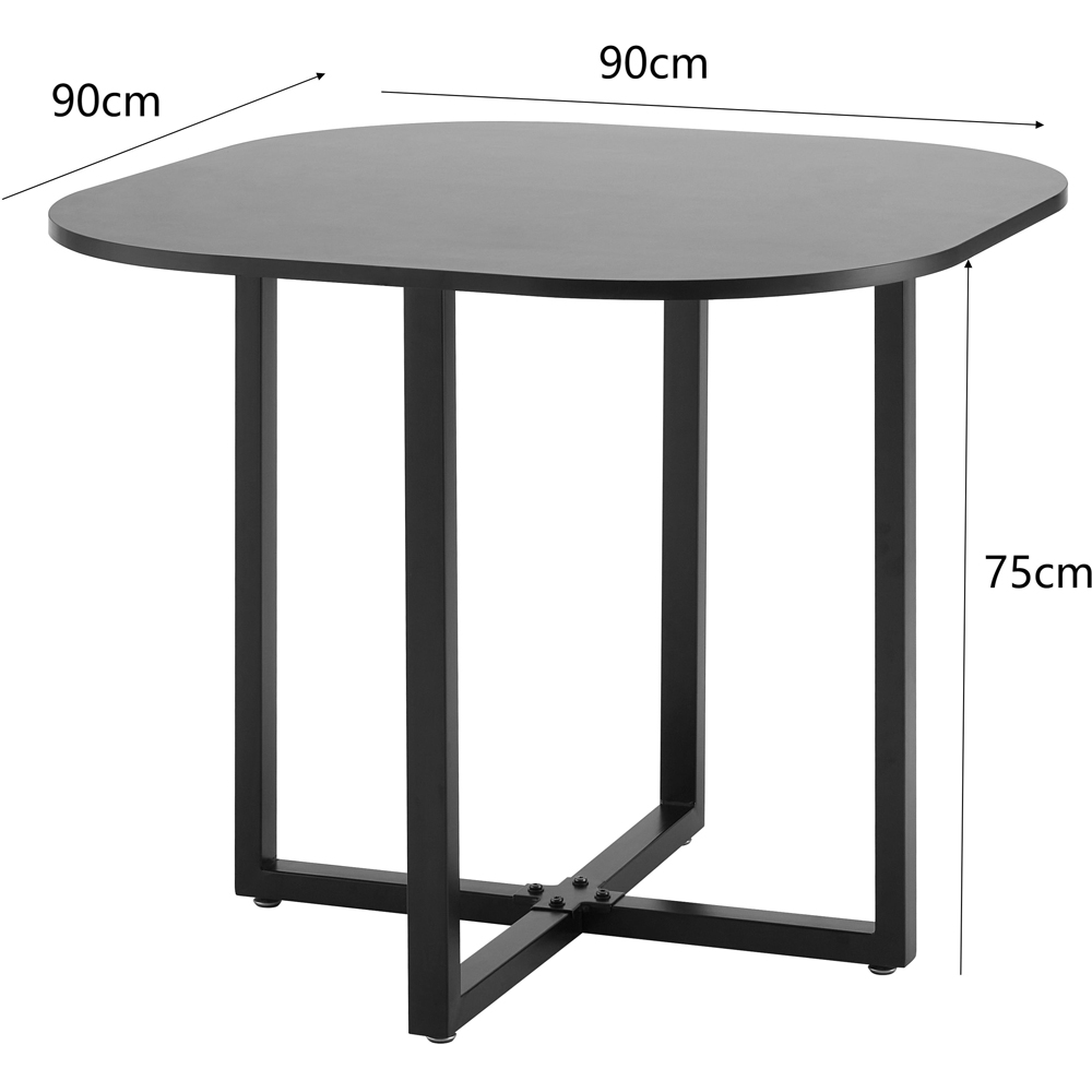 Comfy Living Metal 4 Seater Dining Set Black Image 5