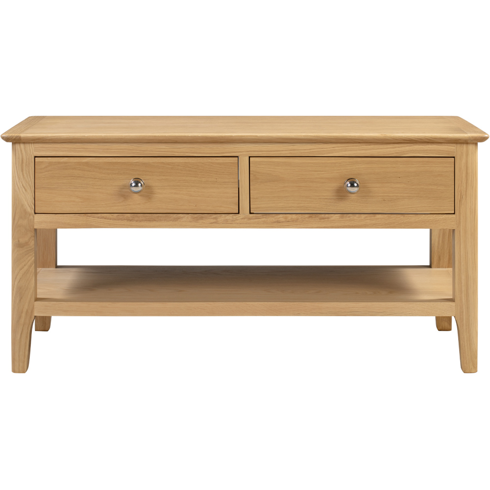 Julian Bowen Cotswold 2 Drawer Oak and Veener Coffee Table Image 5
