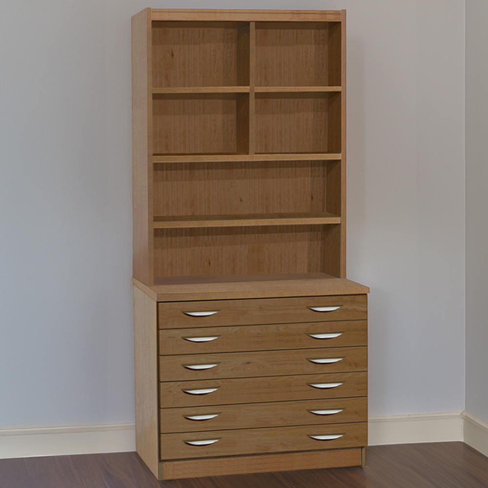 R White Cabinets 6 Drawer 6 Shelf Brown A2 Plan Chest of Drawers with Hutch Image 1