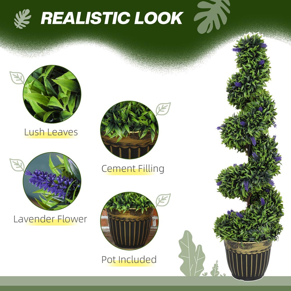 Portland Lavender Decorative Artificial Plant in Pot 115cm 2 Pack Image 7