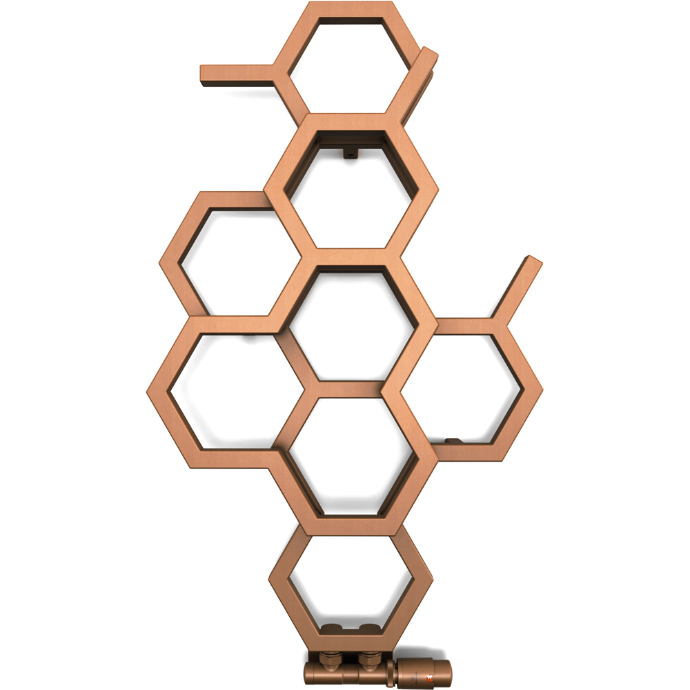 Terma Hex 846 BTU Bright Copper Radiator 821 x 486mm Image 3