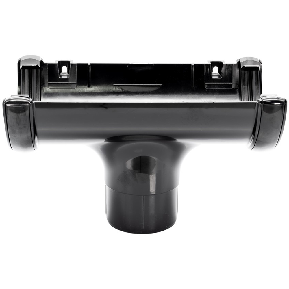 FloPlast Half Round Gutter Running Outlet Black 112mm Image 2