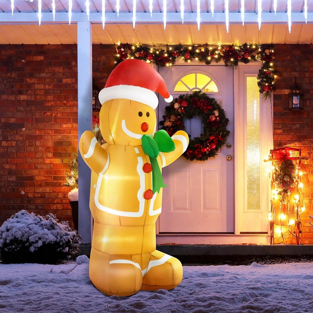 Everglow LED Inflatable Gingerbread Man Christmas Decoration 6ft Image 8