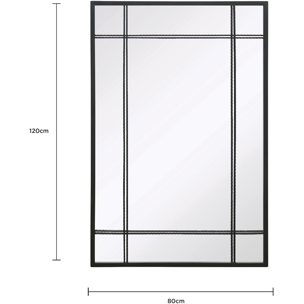 Charles Bentley Helsinki Black Rectangular Outdoor Wall Mirror 120 x 80cm Image 8