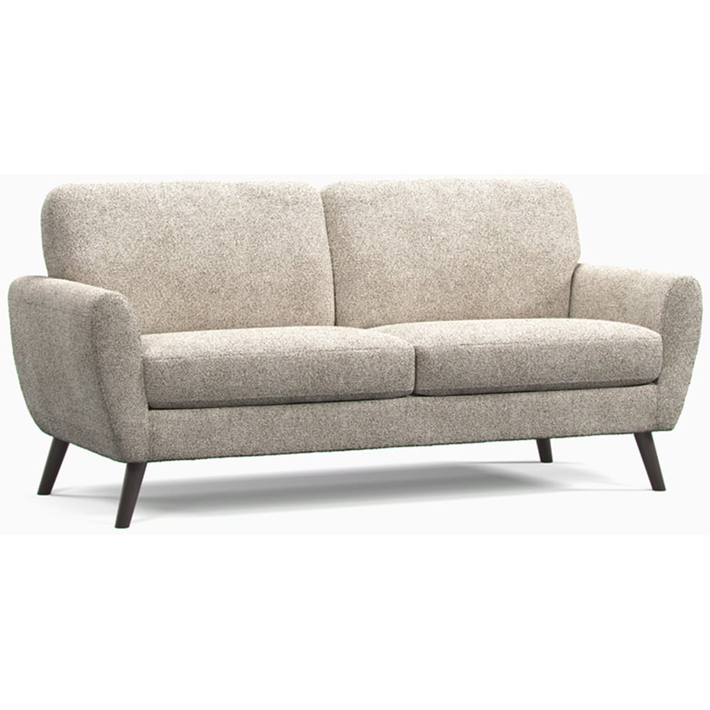 Lara 3 Seater Beige Boucle Linen Sofa Image 2