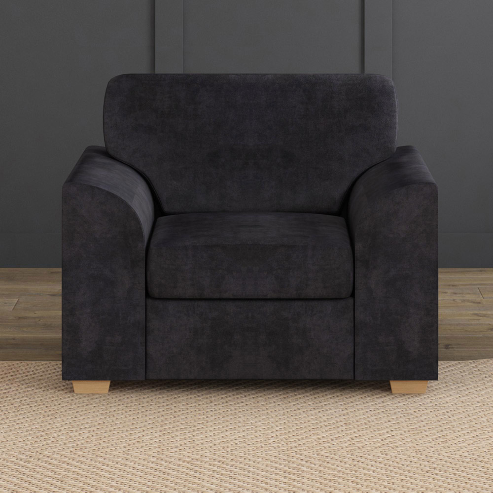 Modo Ebony Plush Velvet Fixed Back Armchair Image 6