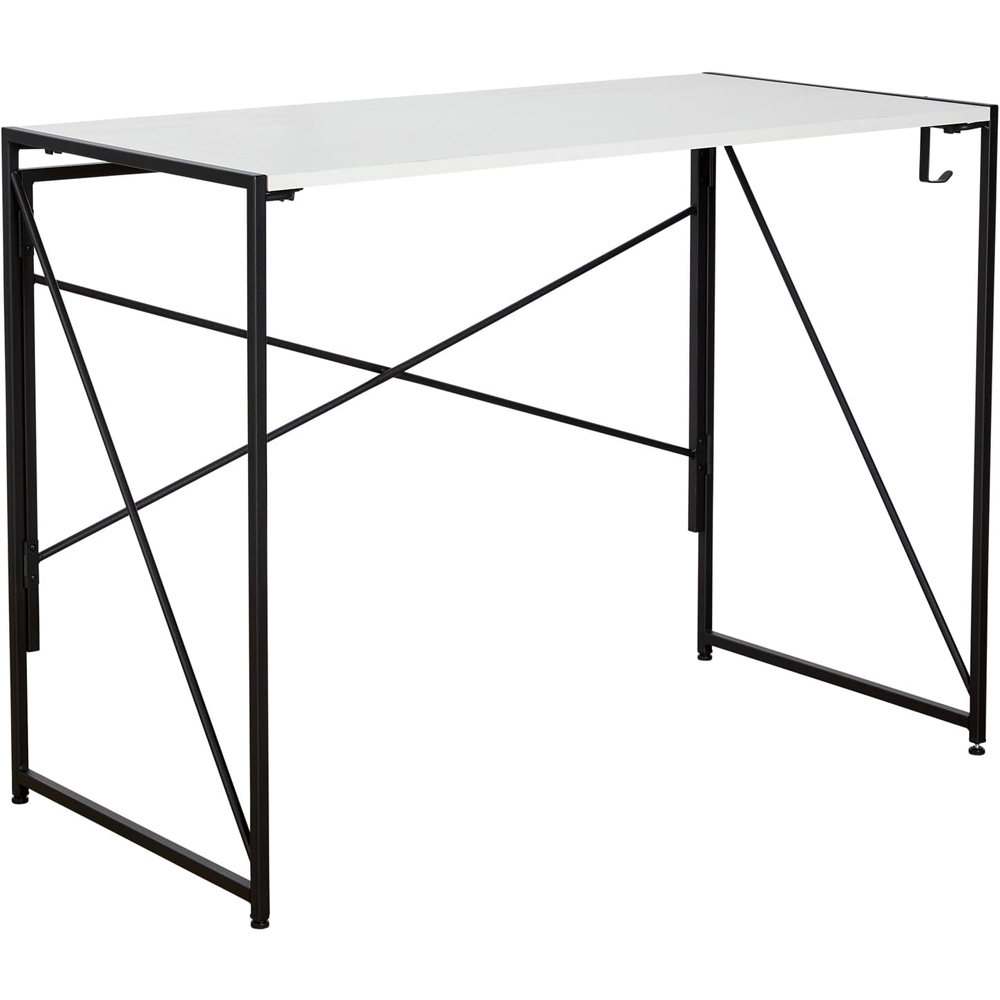 Home Source Brampton Folding Compact Desk with Hook White Image 2