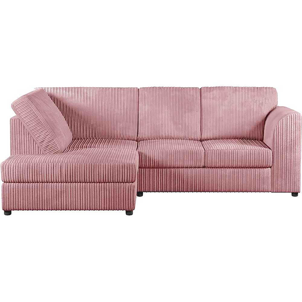 Luxor 4 Seater Pink Jumbo Cord Full Back Left Hand L Shape Corner Sofa Image 2
