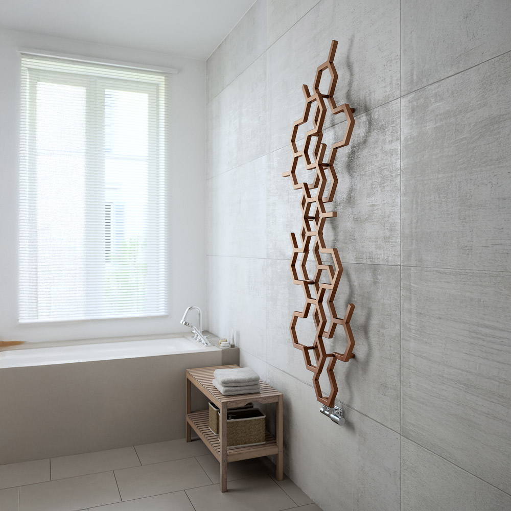 Terma Hex 1705 BTU Bright Copper Radiator 1700 x 573mm Image 7