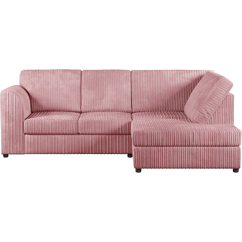 Luxor 4 Seater Pink Jumbo Cord Full Back Right Hand L Shape Corner Sofa Image 2