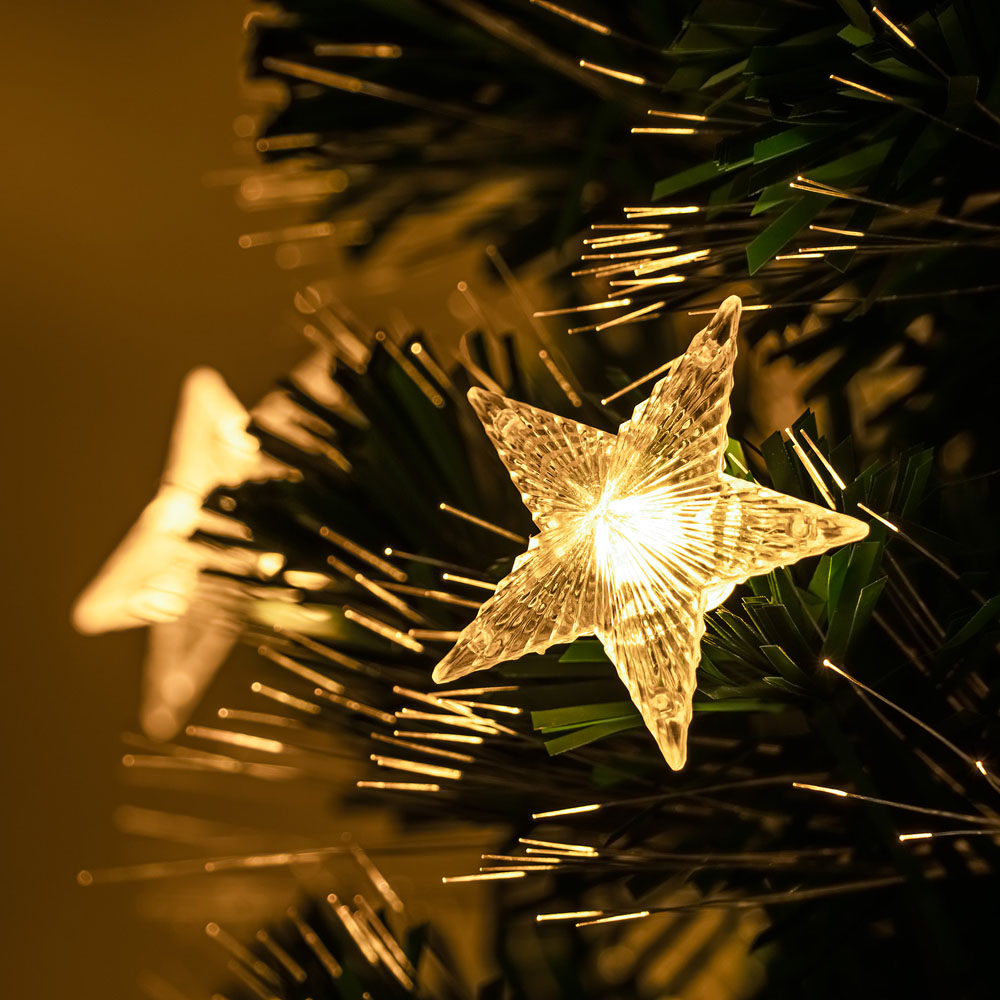 The Christmas Centre 58 Warm White LED Green Fibre Optic Artificial Xmas Tree 6ft Image 3