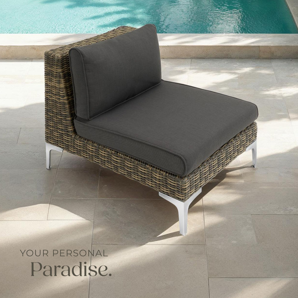tectake Villanova Rattan Middle Garden Chair with Cushion Image 8