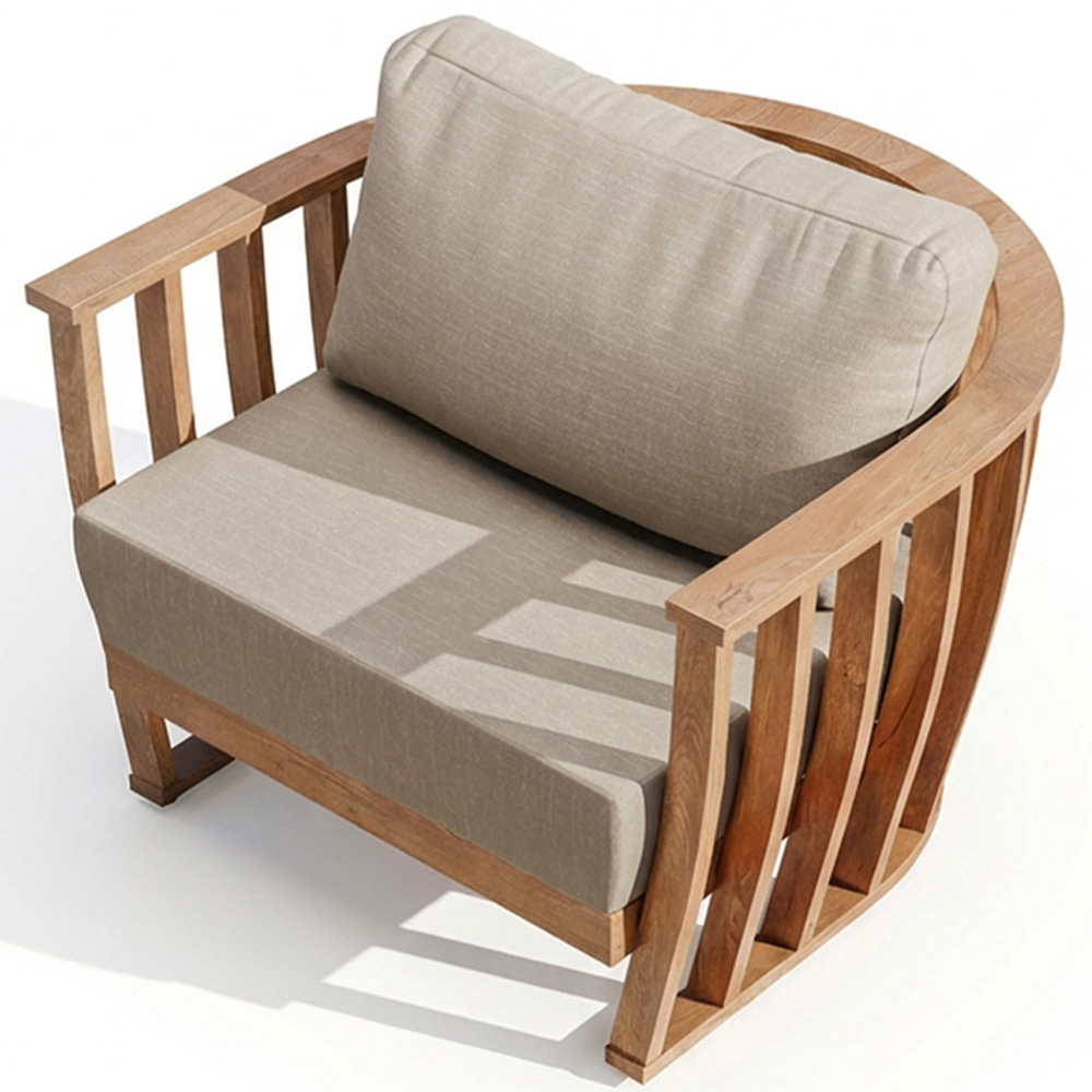 Royalcraft Lucca 5 Seater Teak Effect Lounging Set Image 5