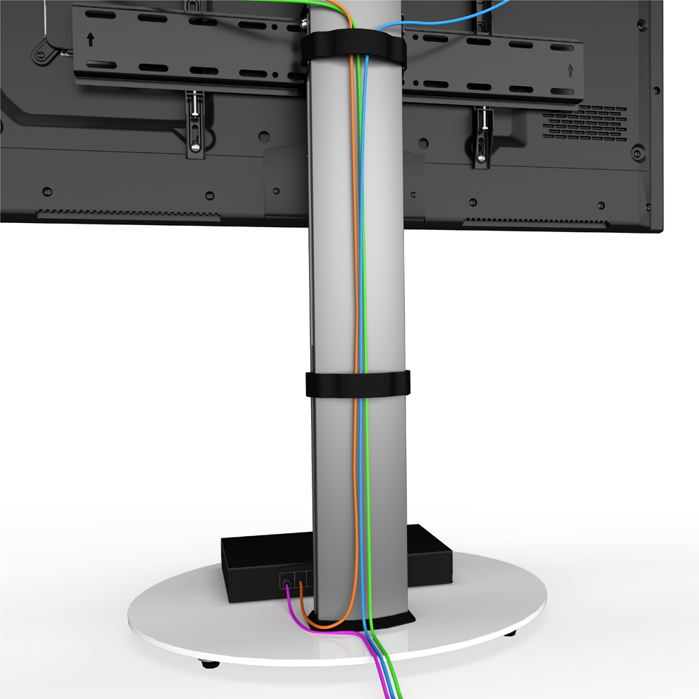 AVF Eno Silver and White Glass Pedestal TV Unit Image 5