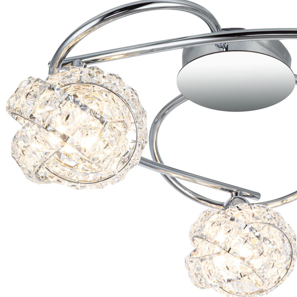 Cosylyte Mirri 3 Light Glass Beaded Shade Chrome Ceiling Light Image 4