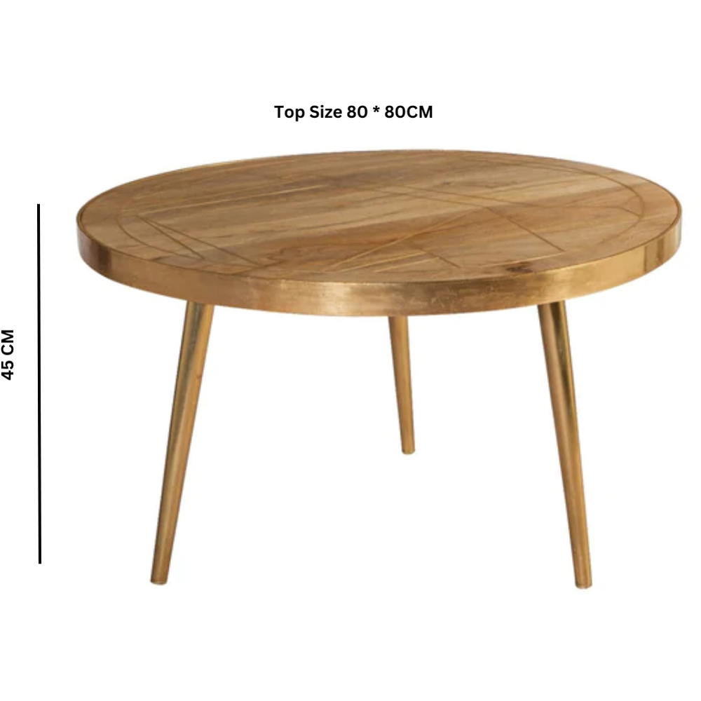 Brooklyn Huyen Light Gold Round Coffee Table Image 4