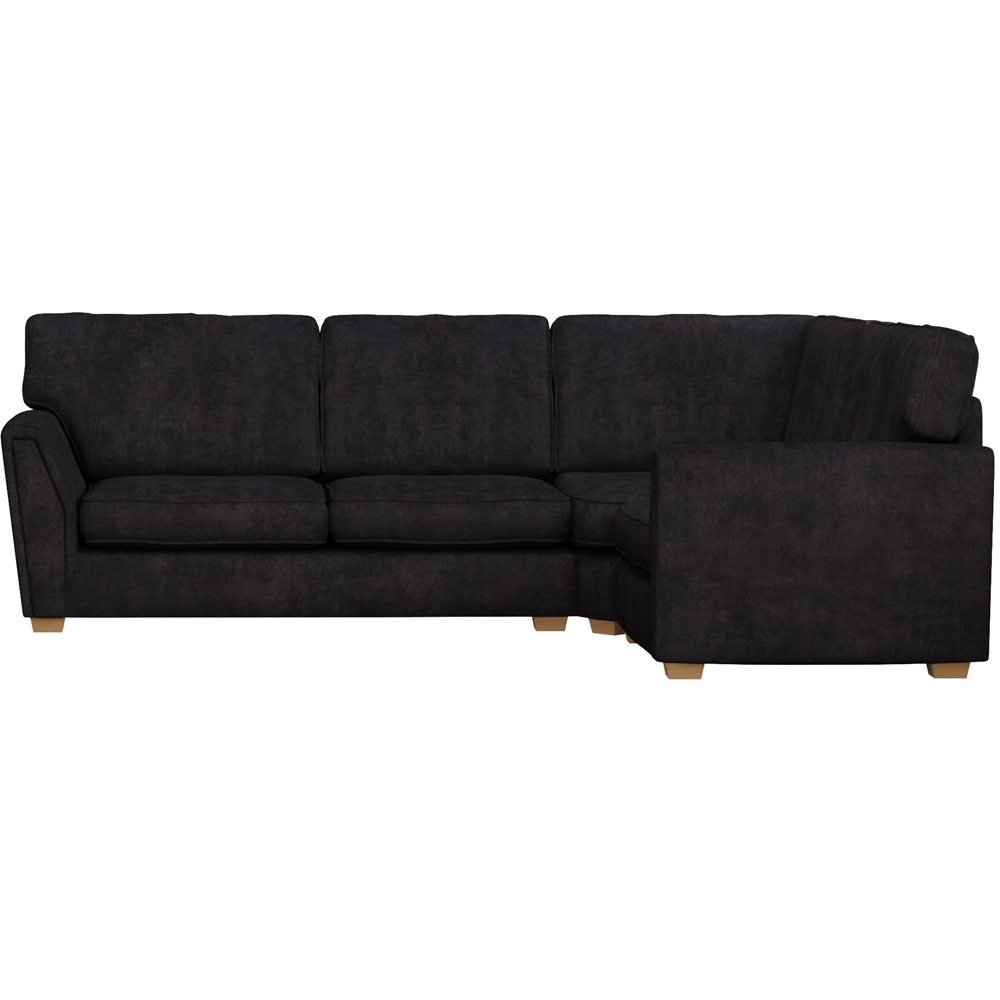 Wendleberry 3 Seater Ebony Plush Velvet Fixed Back Right Hand Corner Sofa Image 3