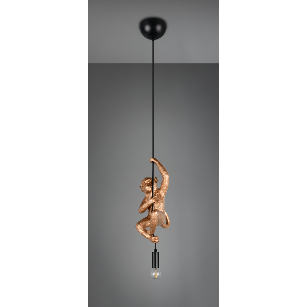 TRIO Fips Gold Monkey Ceiling Pendant Light Image 3