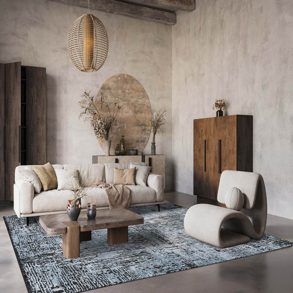 Desire Rugs Belgravia Metallic Sheen Modern Illusion Design Navy Rug ...