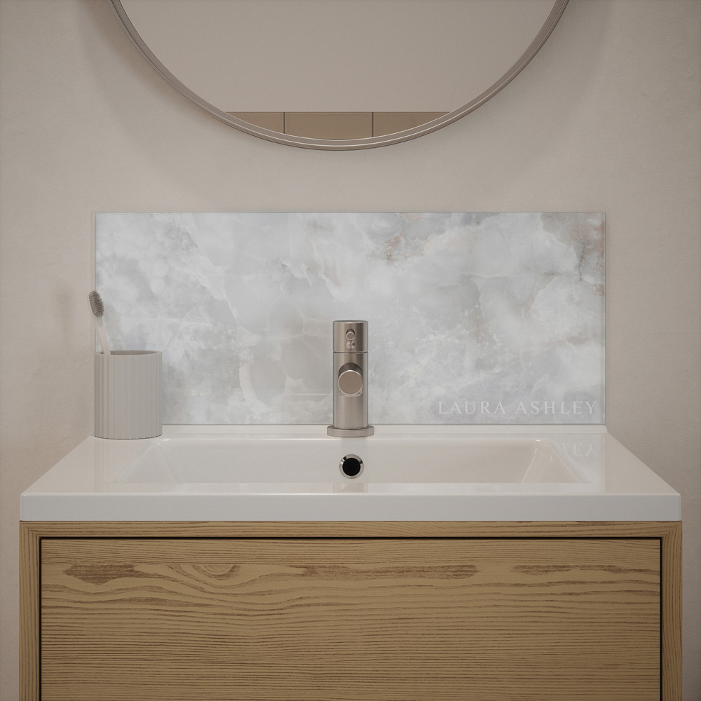 Laura Ashley Onyx Dove Grey Bathroom Splashback 600 x 250mm Image 2