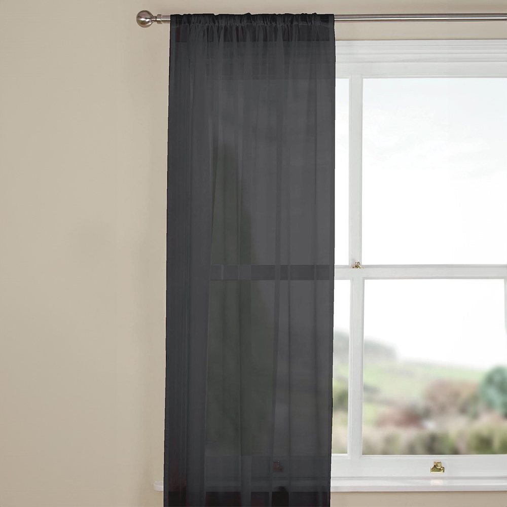 My Home Charcoal Glacier Panel Voile Curtain 229 x 137cm Image