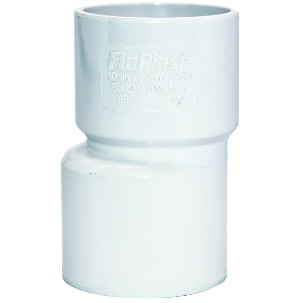 FloPlast Solvent Weld Waste Level Invert Reducer White 40 x 32mm Image 3