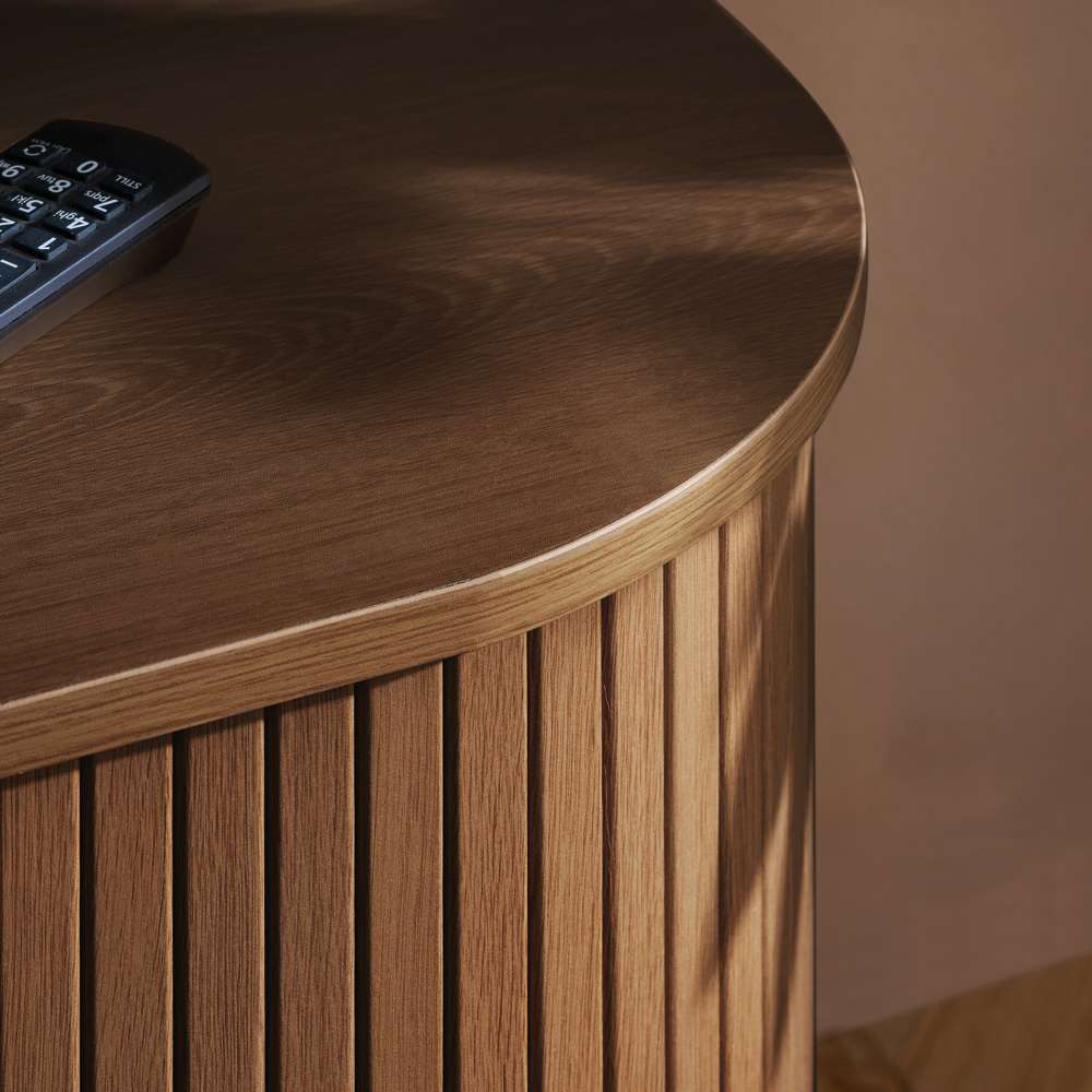 Birlea Axel 2 Door Fluted TV Unit Oak Effect Image 7