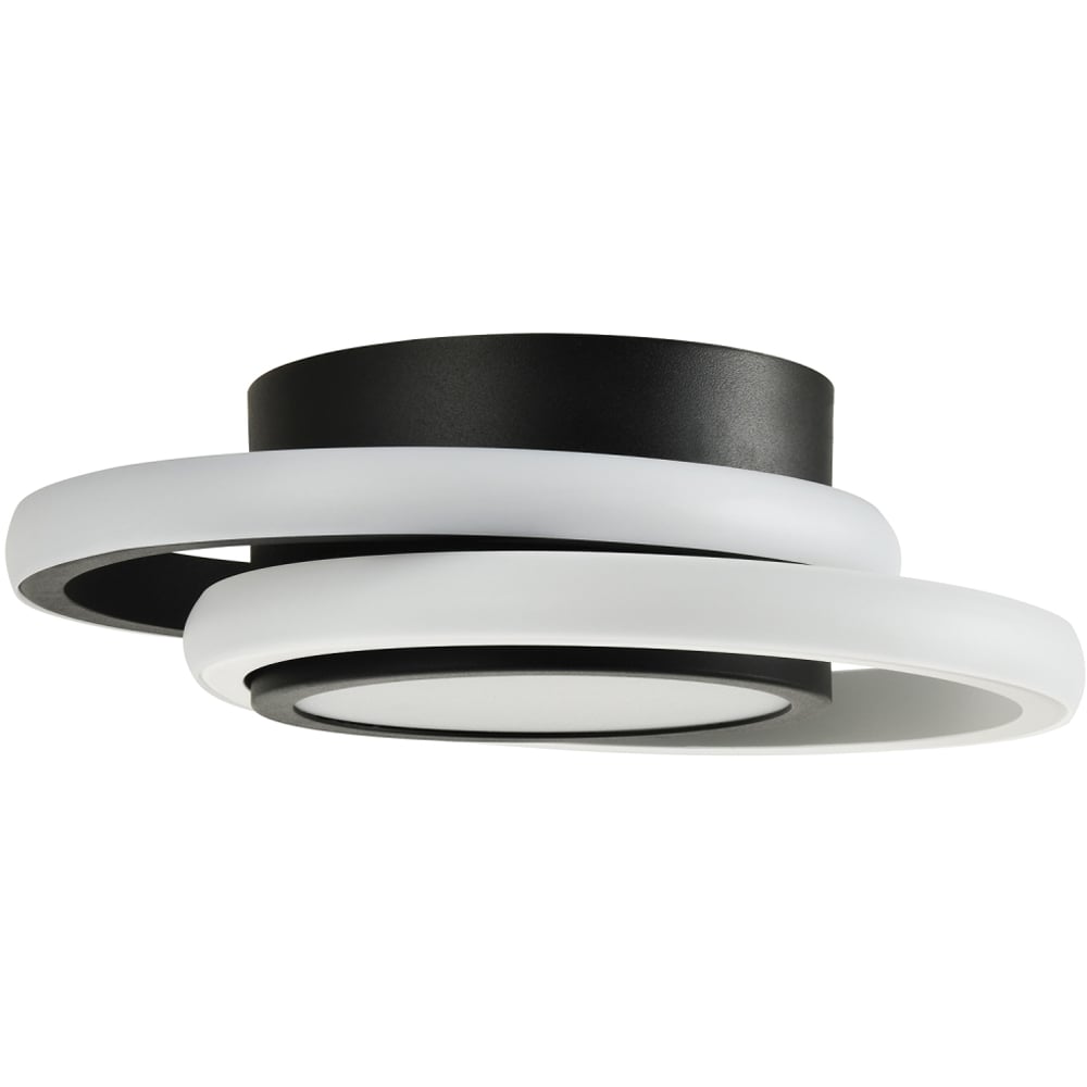 Happy Homewares Black and White LED Ceiling Light with Central Downlighter Image 3