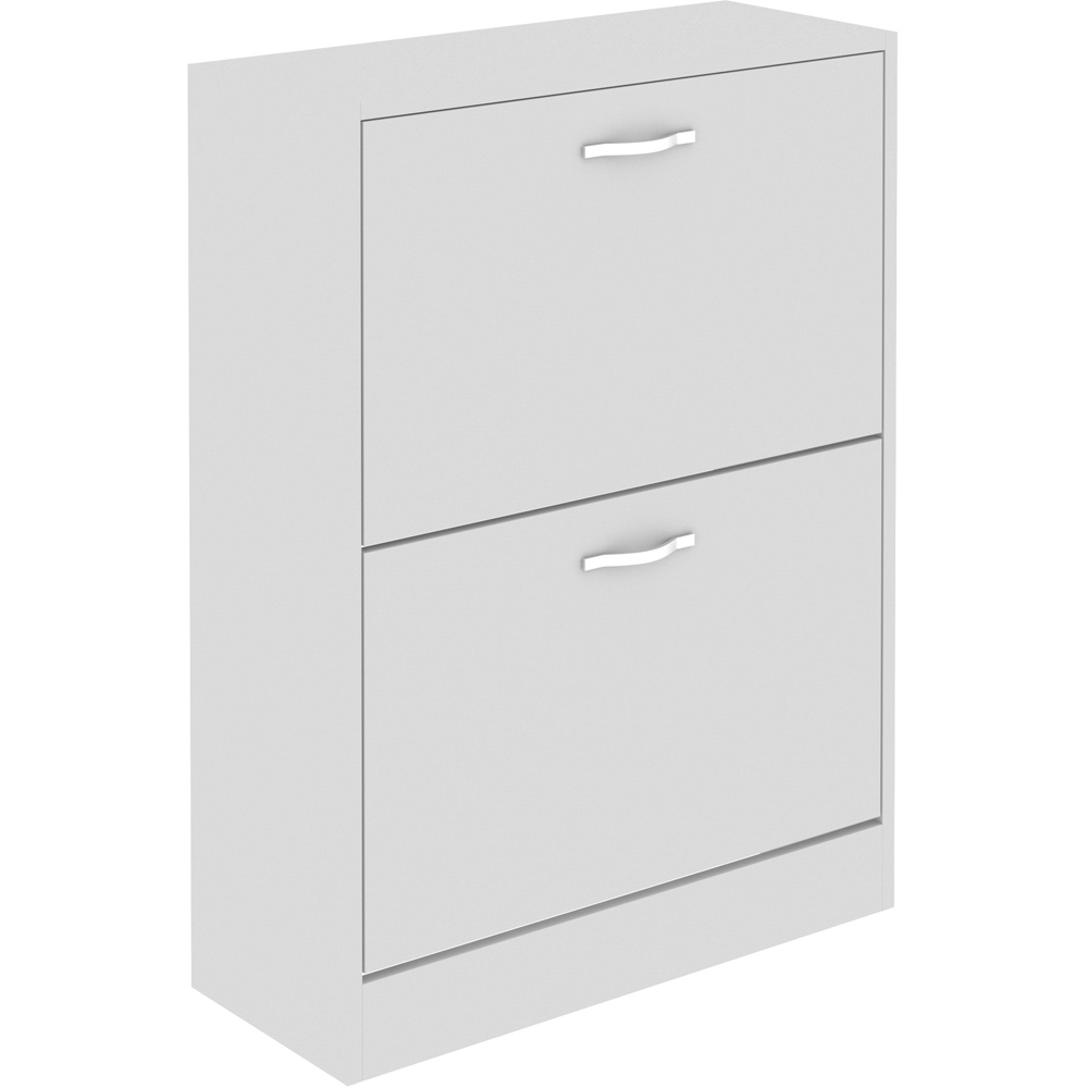 Vida Designs 2 Drawer White Shoe Cabinet Image 2