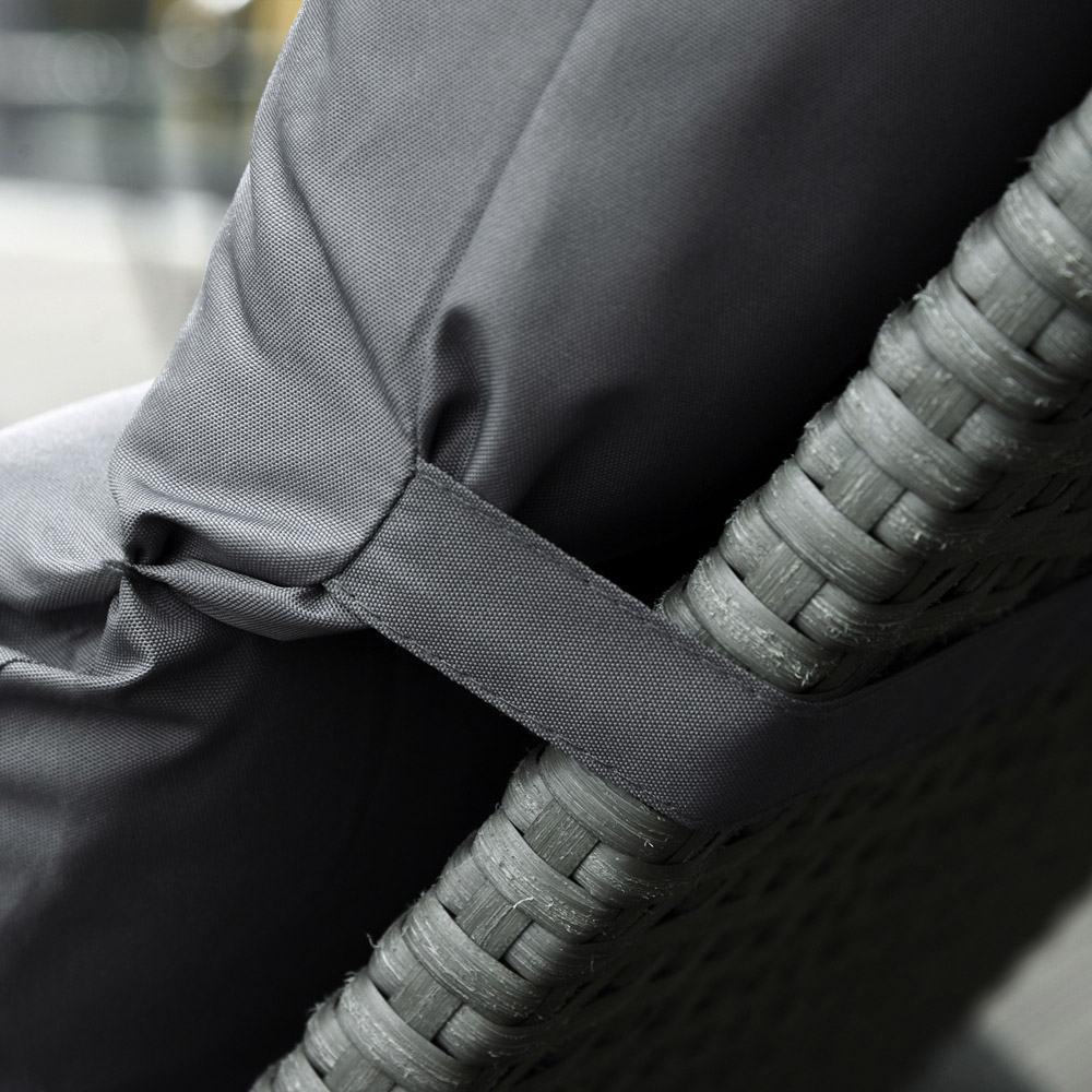 Outsunny Dark Grey Sun Lounger Cushion 196 x 55cm 2 Pack Image 3