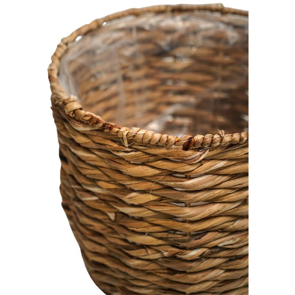 Ivyline Natural Water Hyacinth Lined Basket with Legs 30cm Image 2