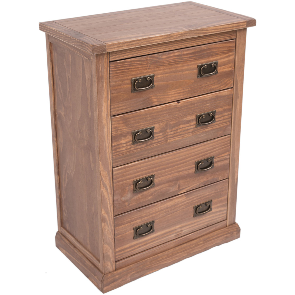 Cabinet Bits Tirolo 4 Drawer Light Brown Brass Drop Handle Chest of Drawers Image 4