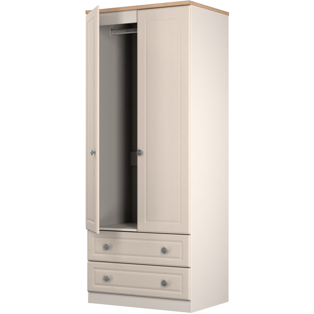 Crowndale Norfolk 2 Door 2 Drawer Kashmir Ash and Bardolino Oak Wardrobe Ready Assembled Image 4