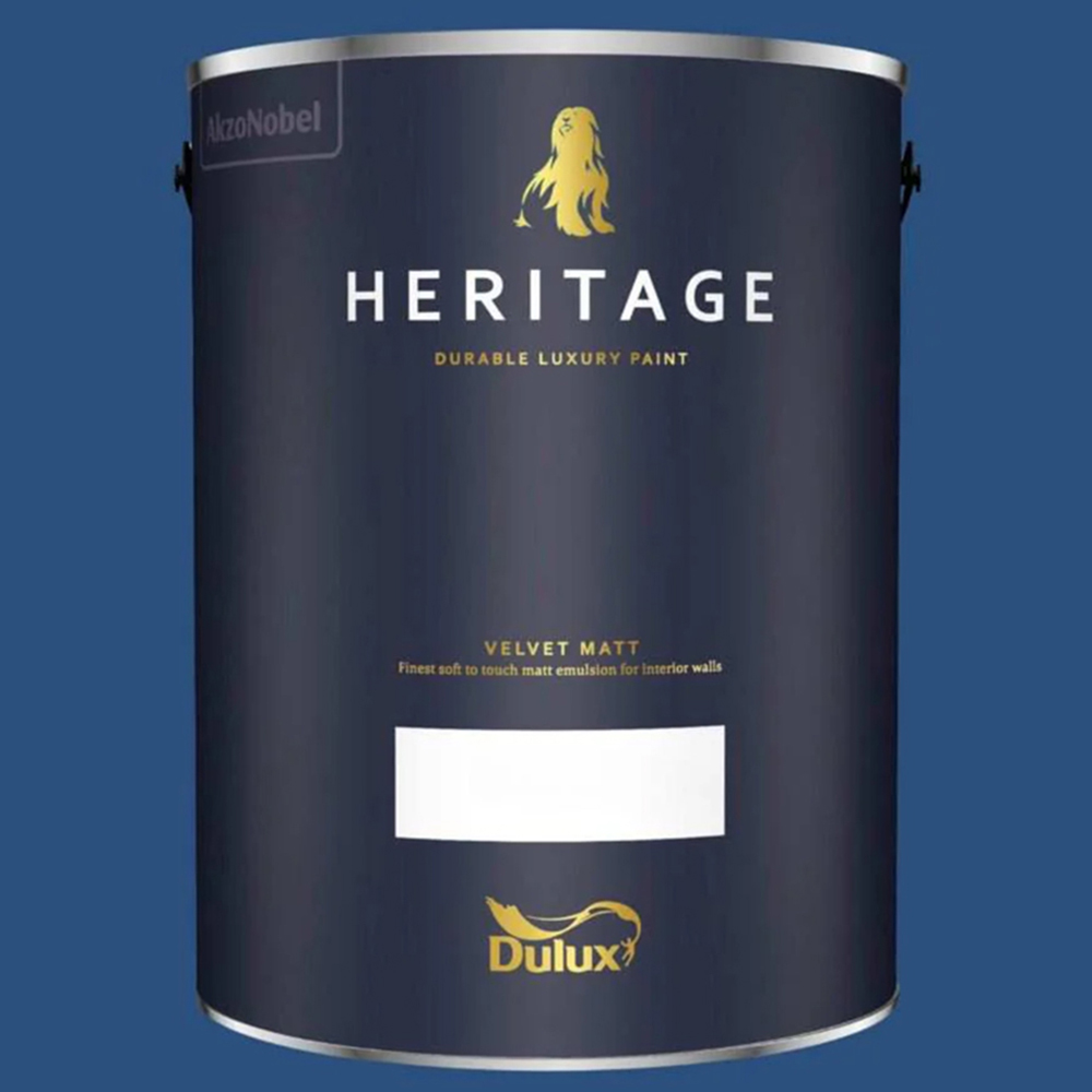 Dulux Heritage Walls and Ceilings Deep Ultramarine Velvet Matt Emulsion Paint 5L Image 2