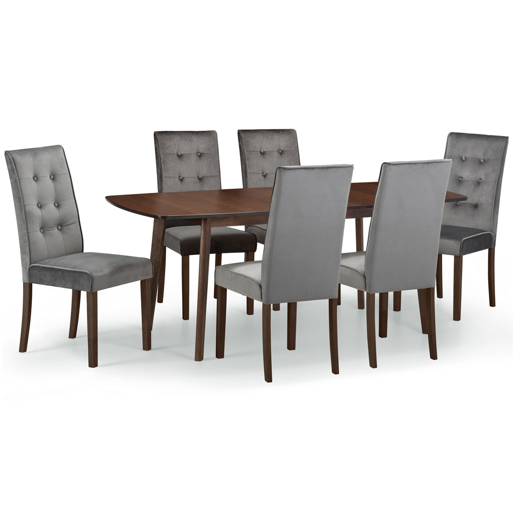 Julian Bowen Madrid Set of 2 Grey and Walnut Dining Chair Image 5