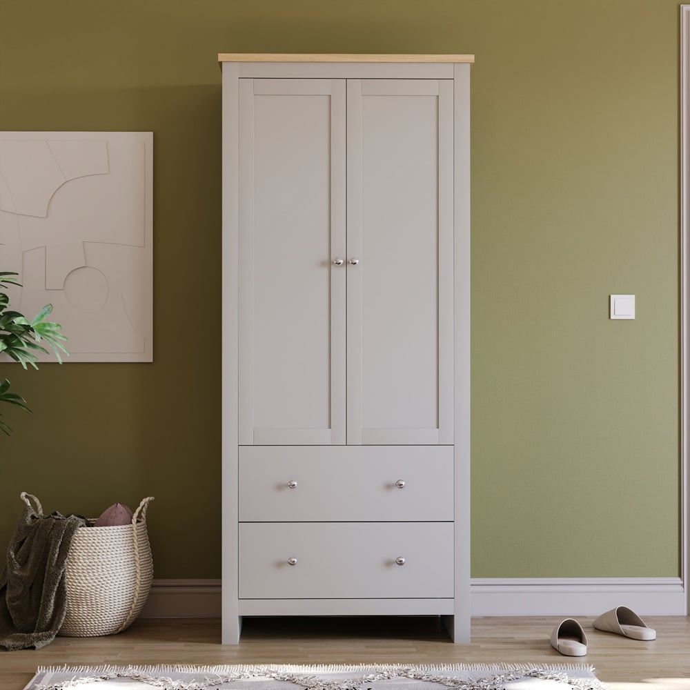 Vida Designs Arlington 2 Door 2 Drawer Grey Wardrobe Image 6