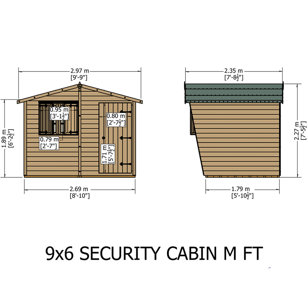 Shire 9 x 6ft Shiplap Style C Security Cabin Apex Garden Shed Image 9