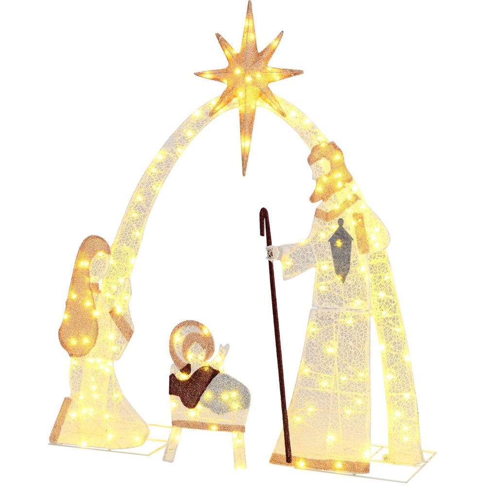 Costway 160 Warm White LED Christmas Nativity Set 3.6ft Image 3
