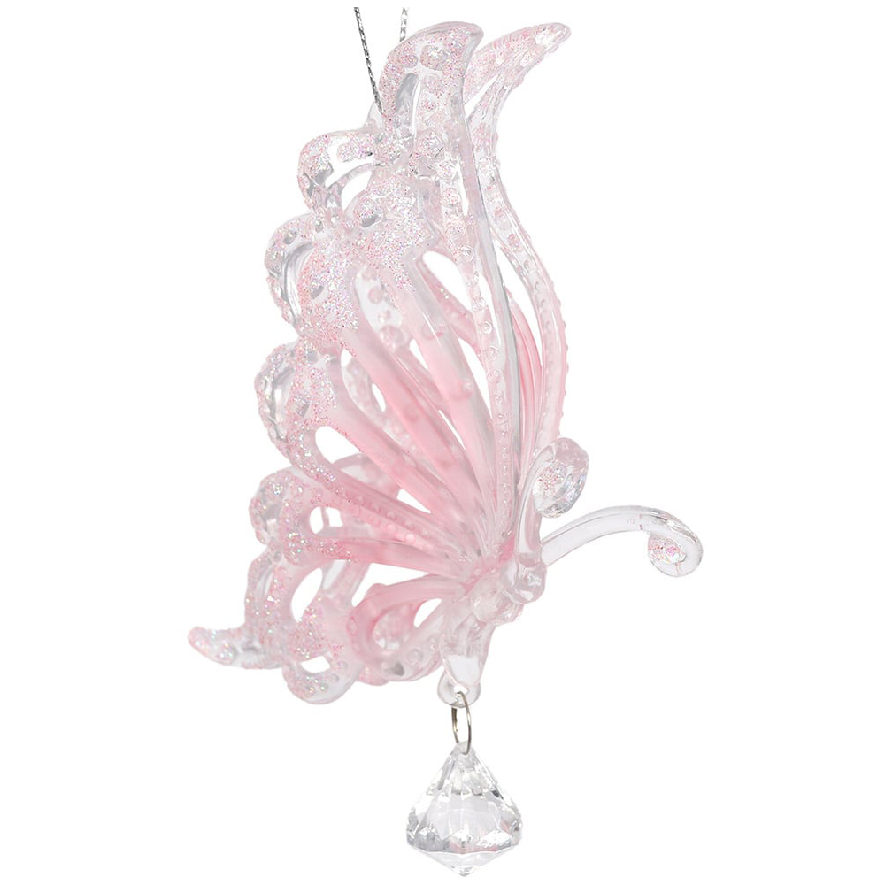 Single Sugar Wonderland Pink Frosted Glitter Butterfly in Assorted styles Image 3