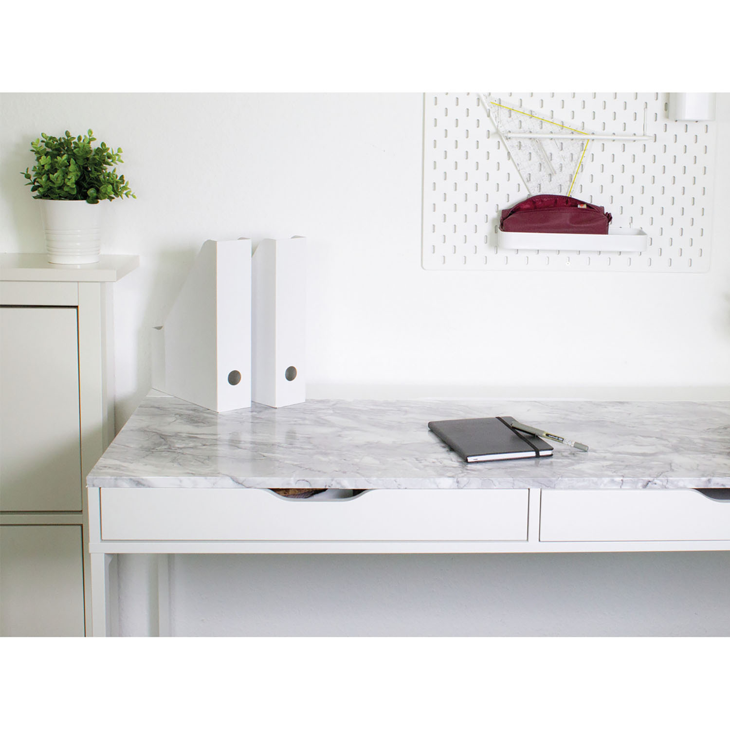 d-c-fix Marble Grey Effect Self Adhesive Vinyl Film - White Image 4