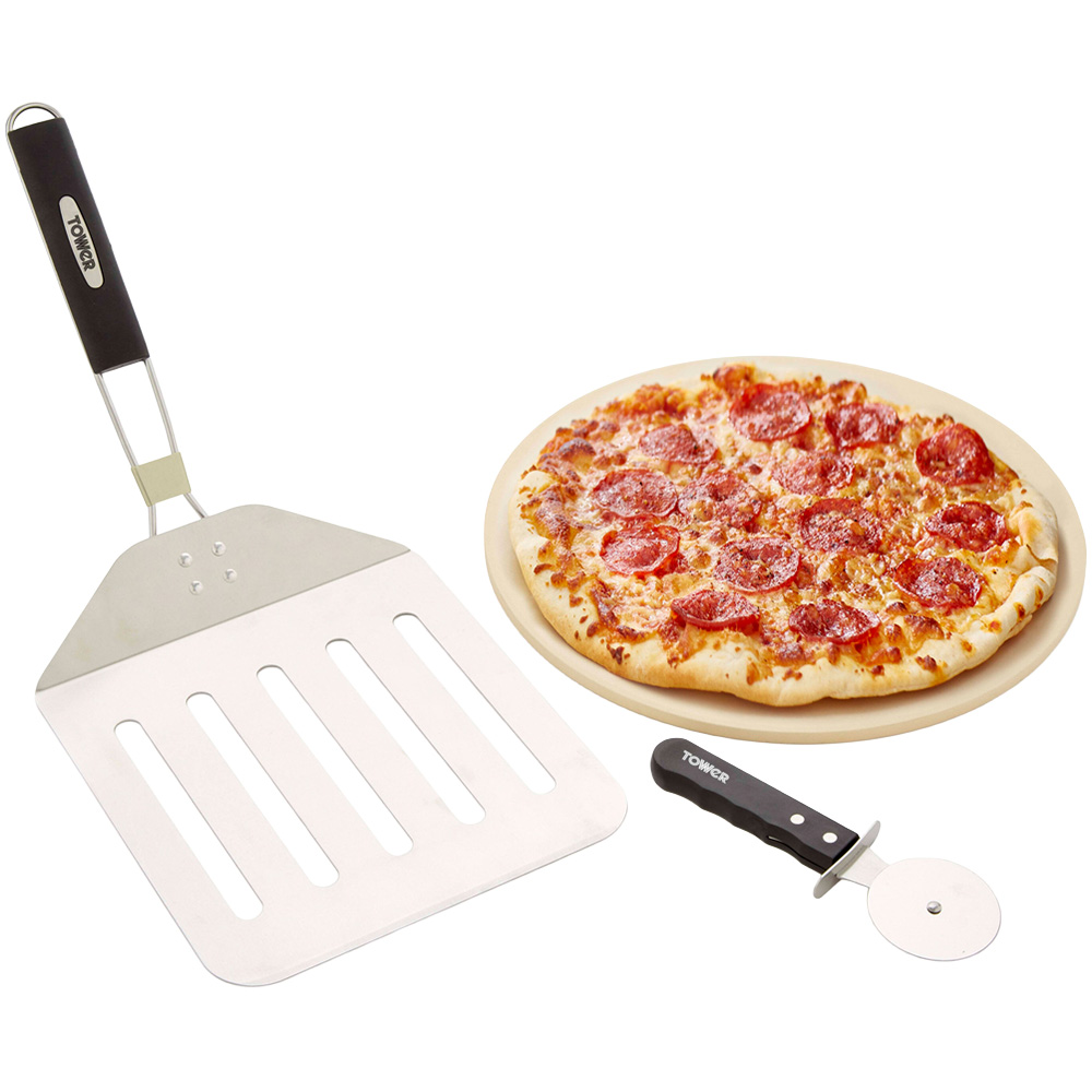 Tower 3 Piece Stainless Steel Pizza Tool Set Image 1