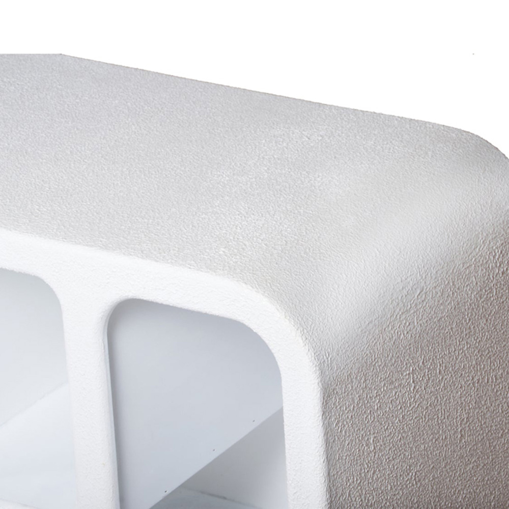 IH Design Udaipur 7 Shelf White Wood Large TV Cabinet Image 5