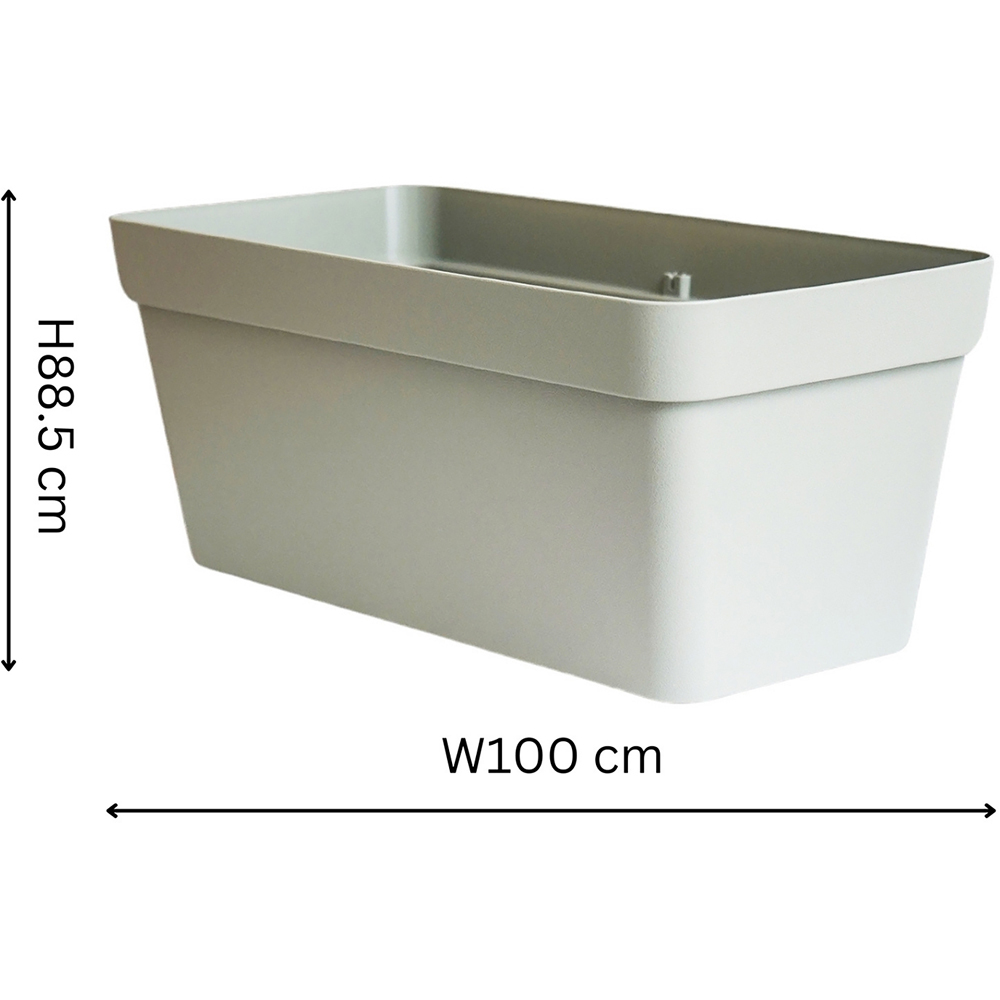 Ivyline Cleo Sage Rectangle Flower Box with Wheels 60cm Image 4