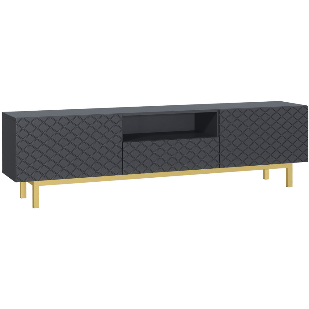 Creative Furniture Diamond Luxe Dark Grey 2 Door Single Drawer TV Unit Image 2