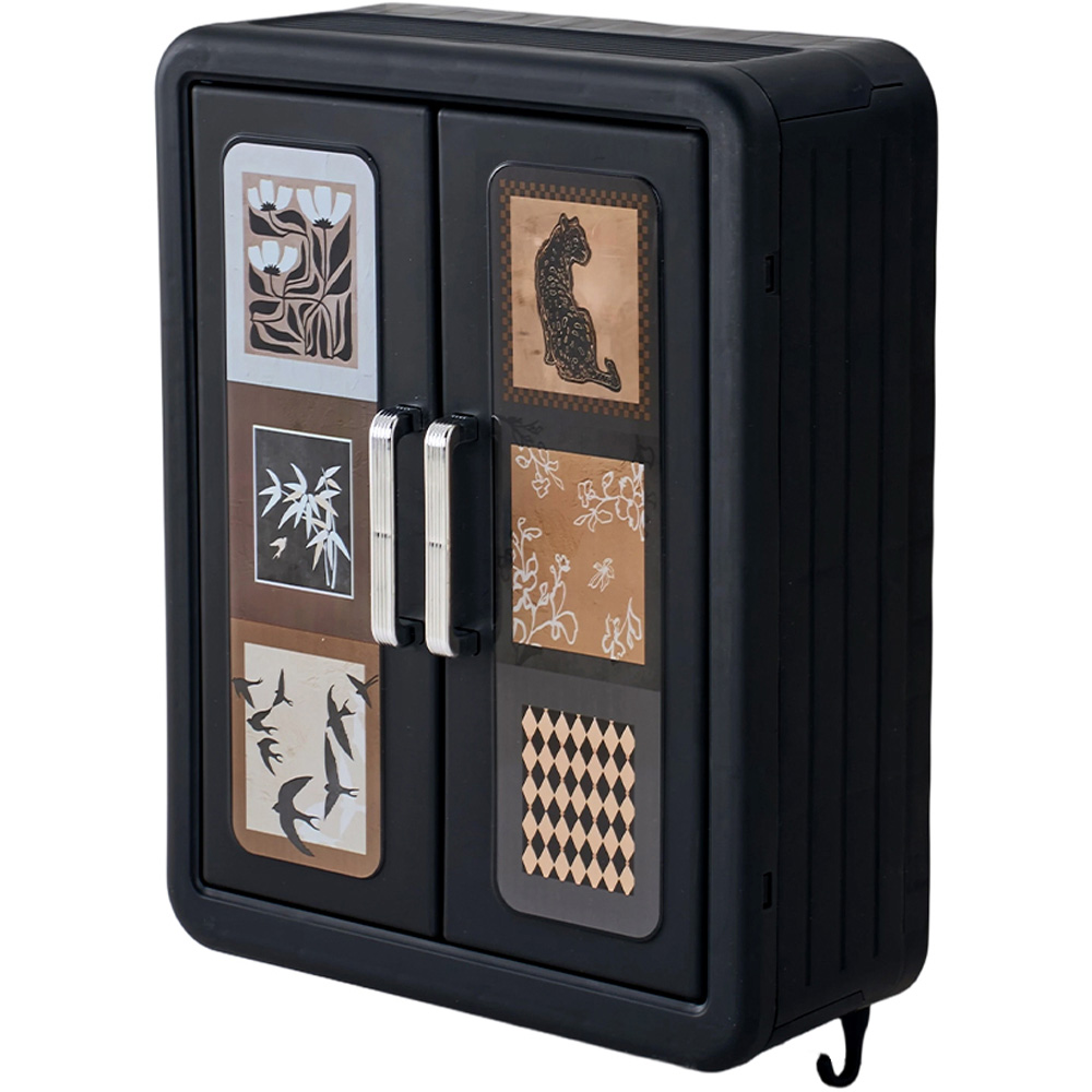 Living and Home Retro Black Wall Mounted Bathroom Cabinet Image 2