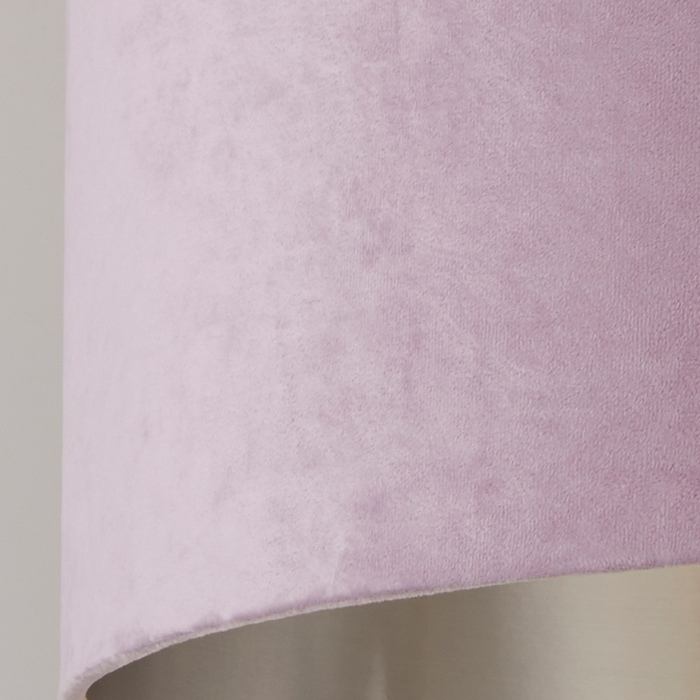Lighting Collection Lilac Silver Inner Velvet Drum Shade 40cm Image 4