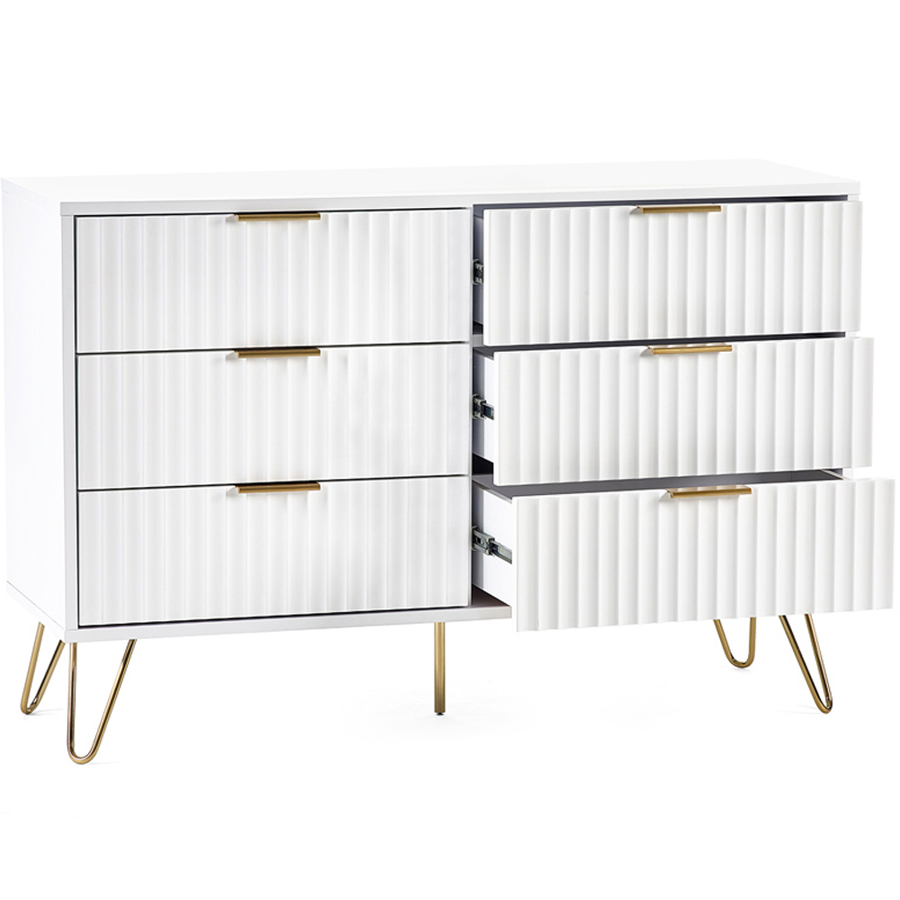 Julian Bowen Murano 6 Drawer Matt White Chest of Drawers Image 4