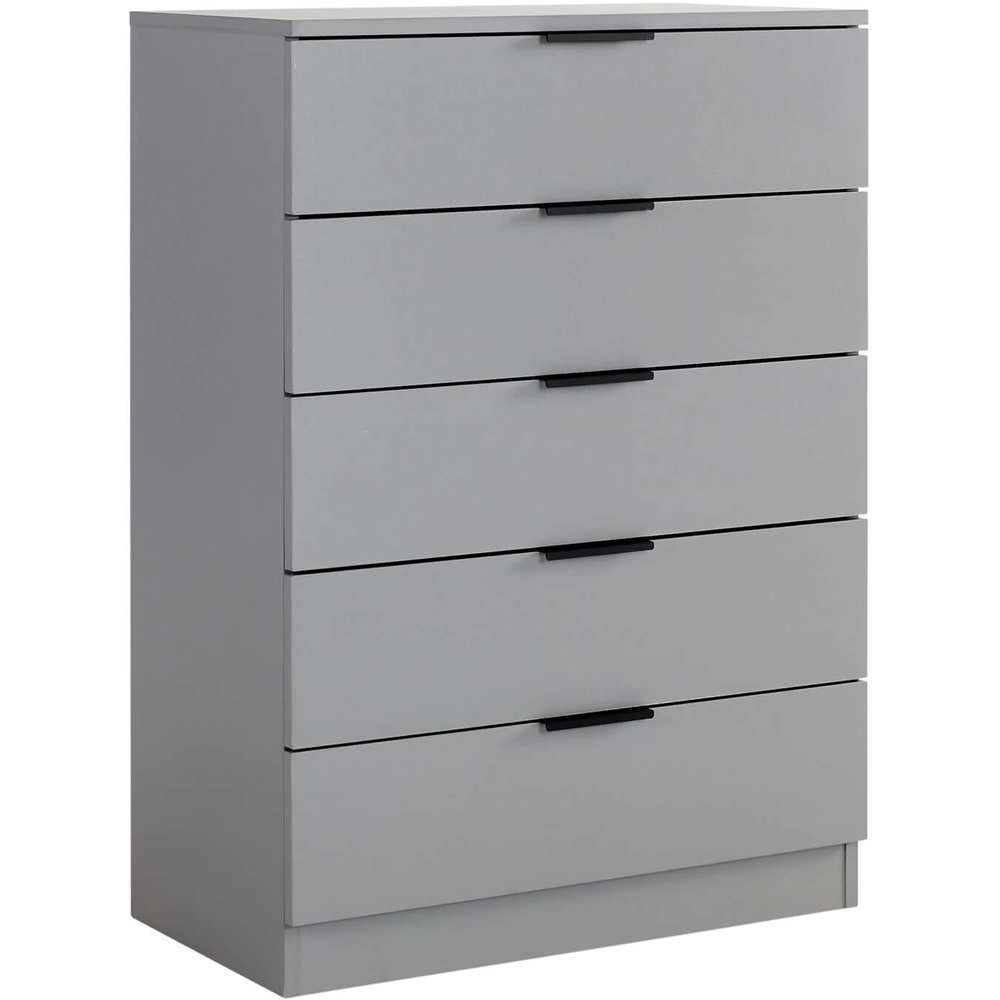 Home Source Phoenix 5 Drawer Grey Chest of Drawer Image 2